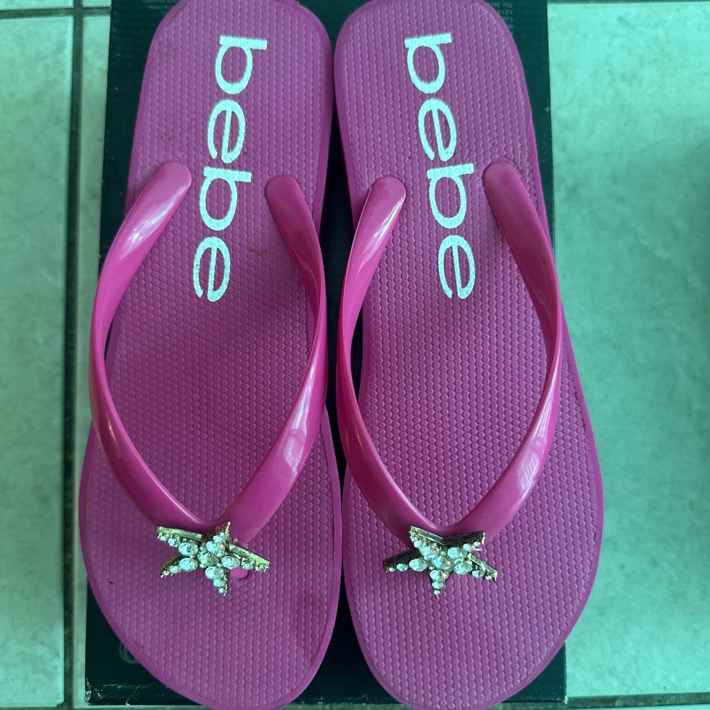 Bebe Kim Fuschia Flip Flops